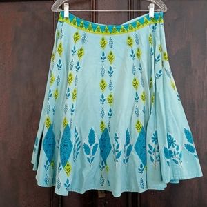 Viola by Anthropology Circle Skirt Vintage Look Turquiose Women's M